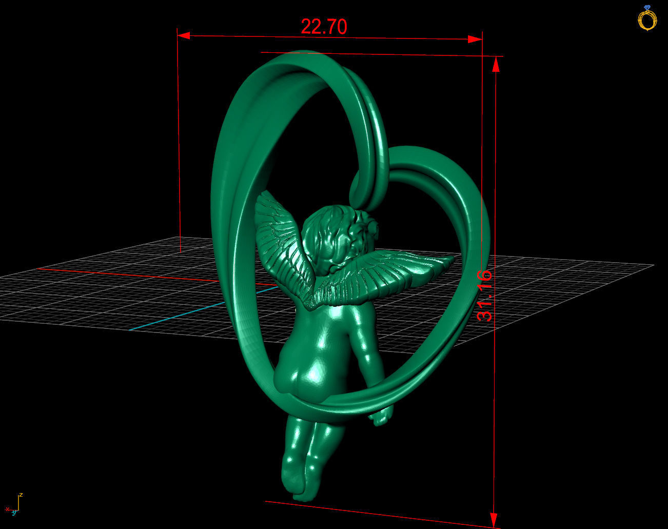 heart and an angel 3D print model_13