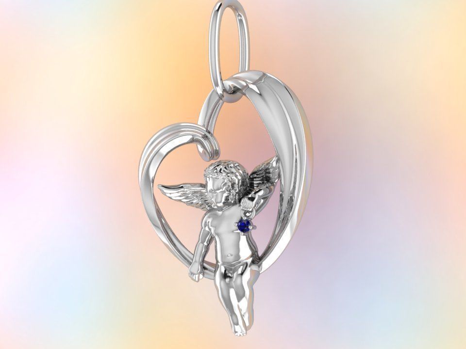 heart and an angel 3D print model_26