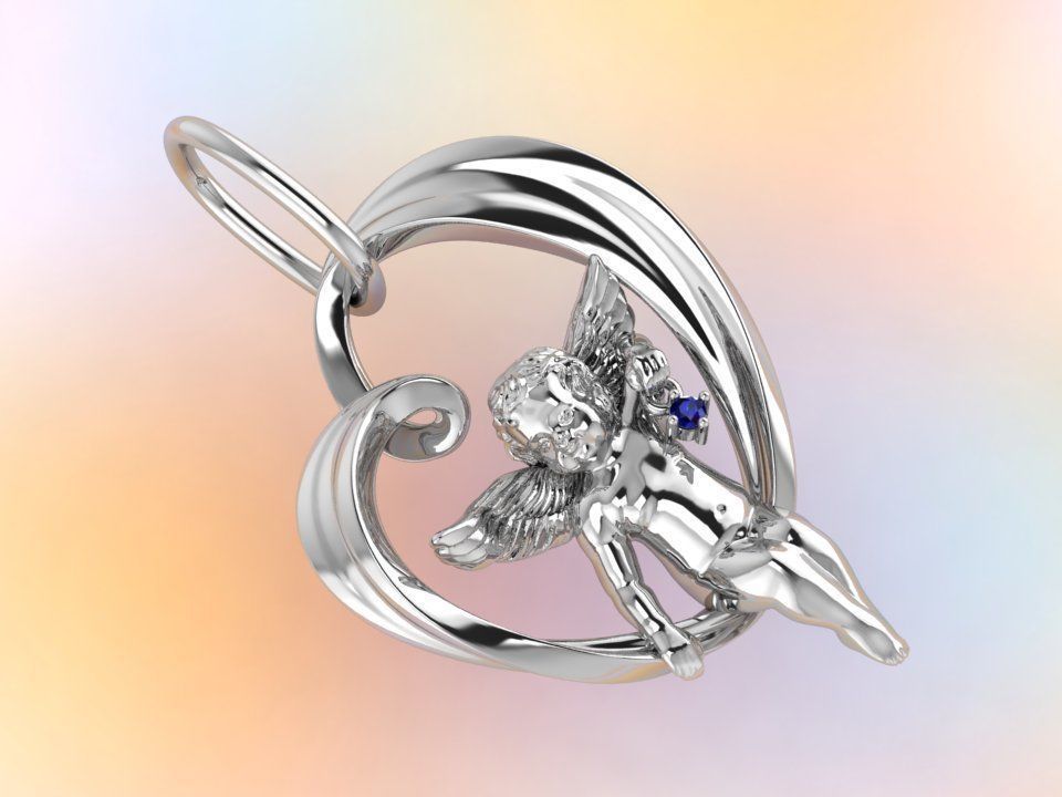 heart and an angel 3D print model_19