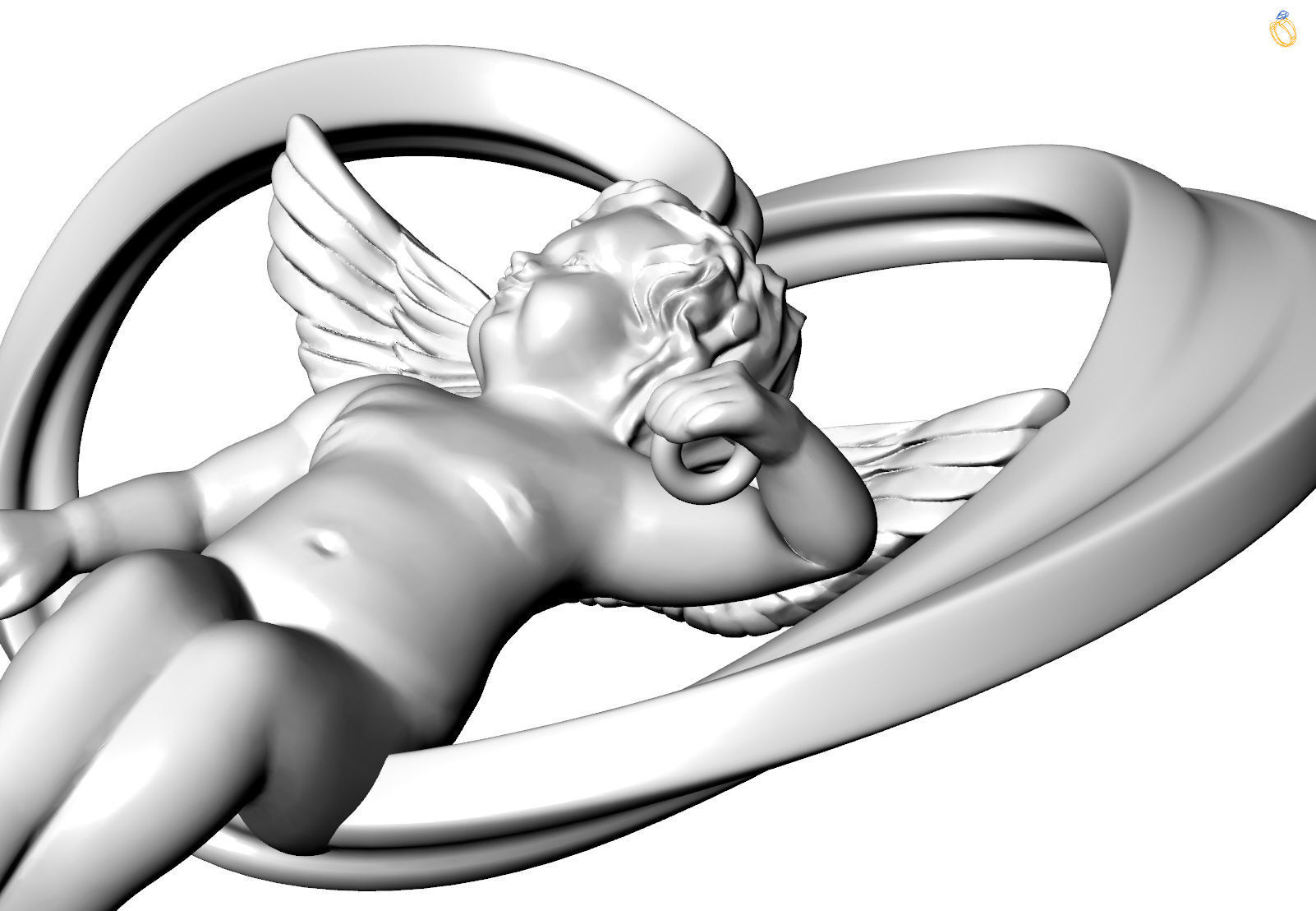 heart and an angel 3D print model_27