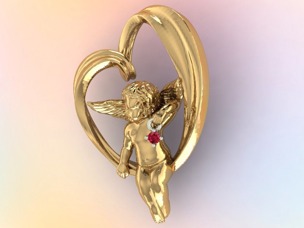 heart and an angel 3D print model_2