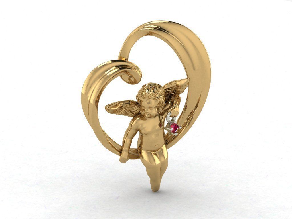 heart and an angel 3D print model_1