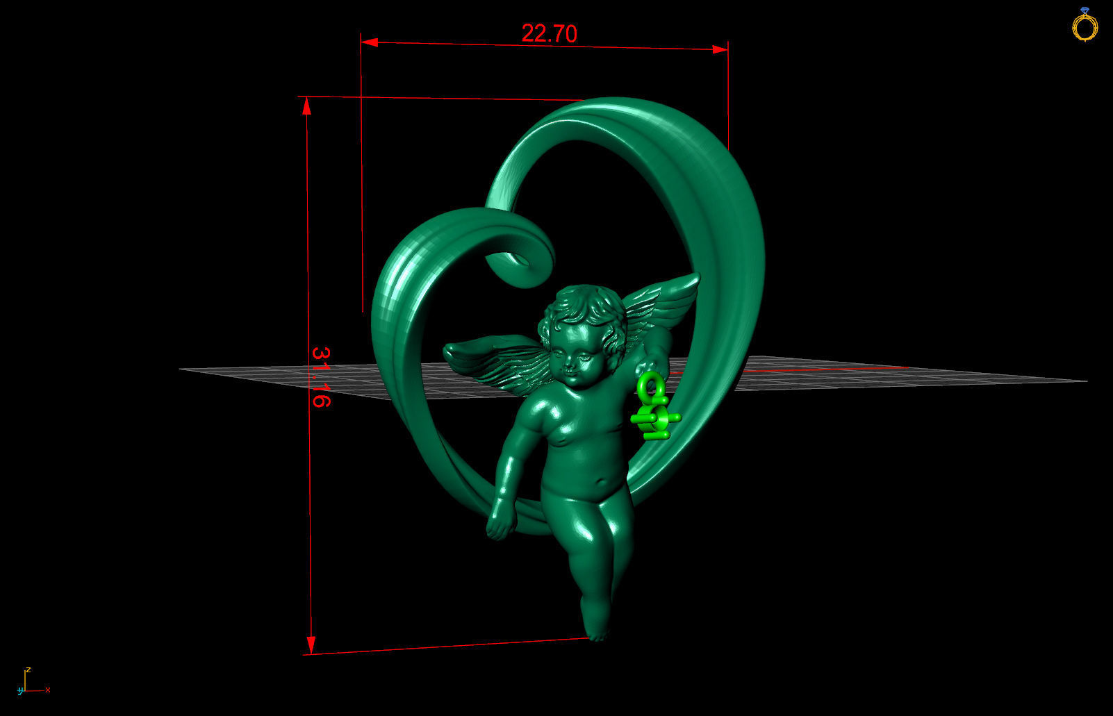 heart and an angel 3D print model_9