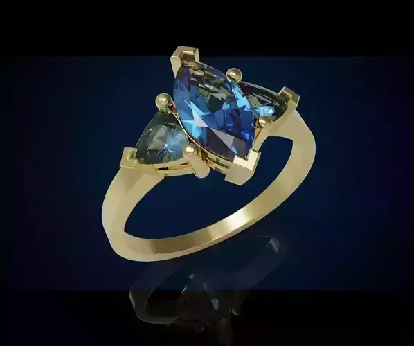Three gemstone ring  Cg 3 8