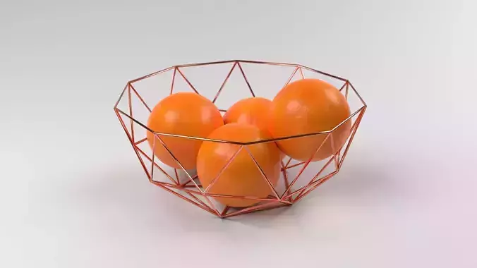 Modern Fruit Basket Low-poly 3D model