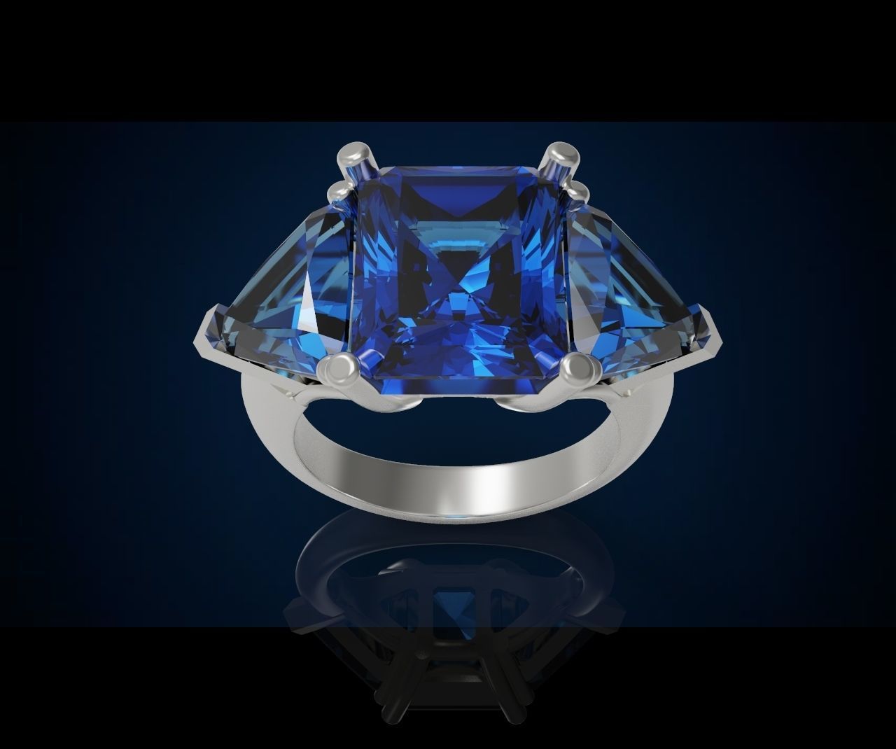 Three gemstone ring  Cg 3 10 3D print model_1