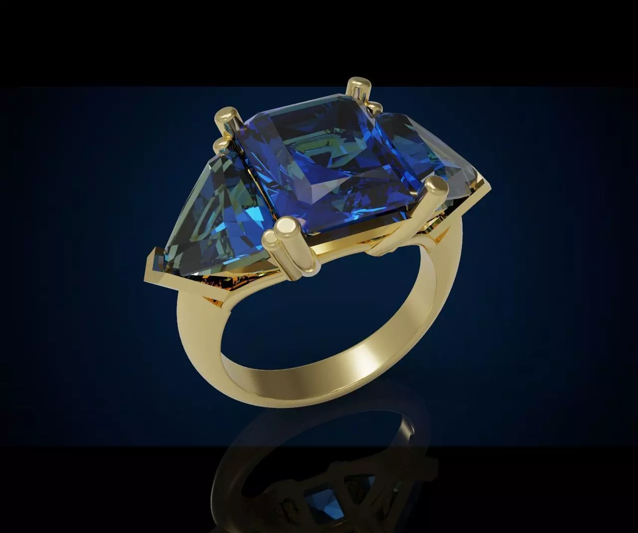 Three gemstone ring  Cg 3 10 3D print model_0
