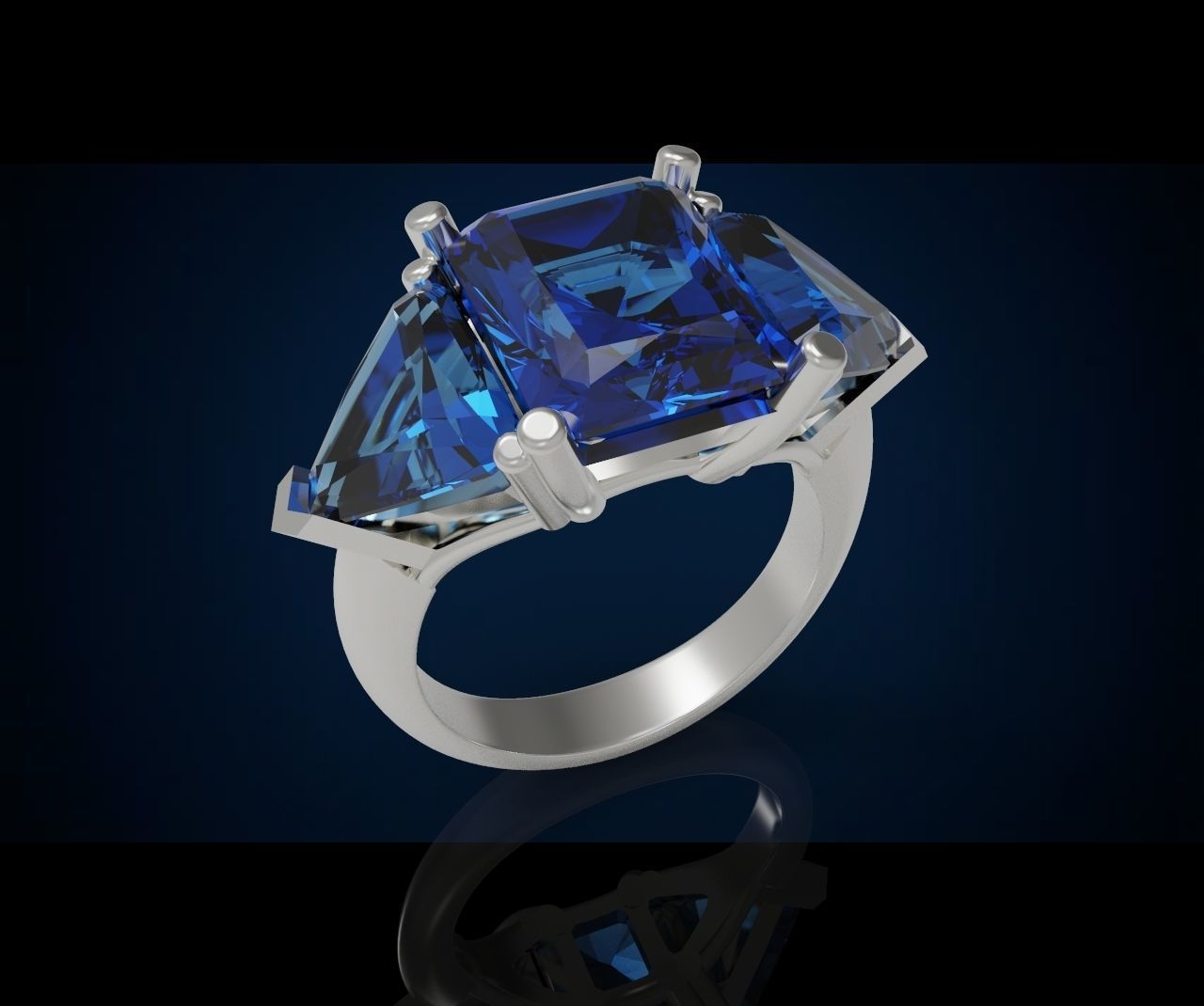Three gemstone ring  Cg 3 10 3D print model_14