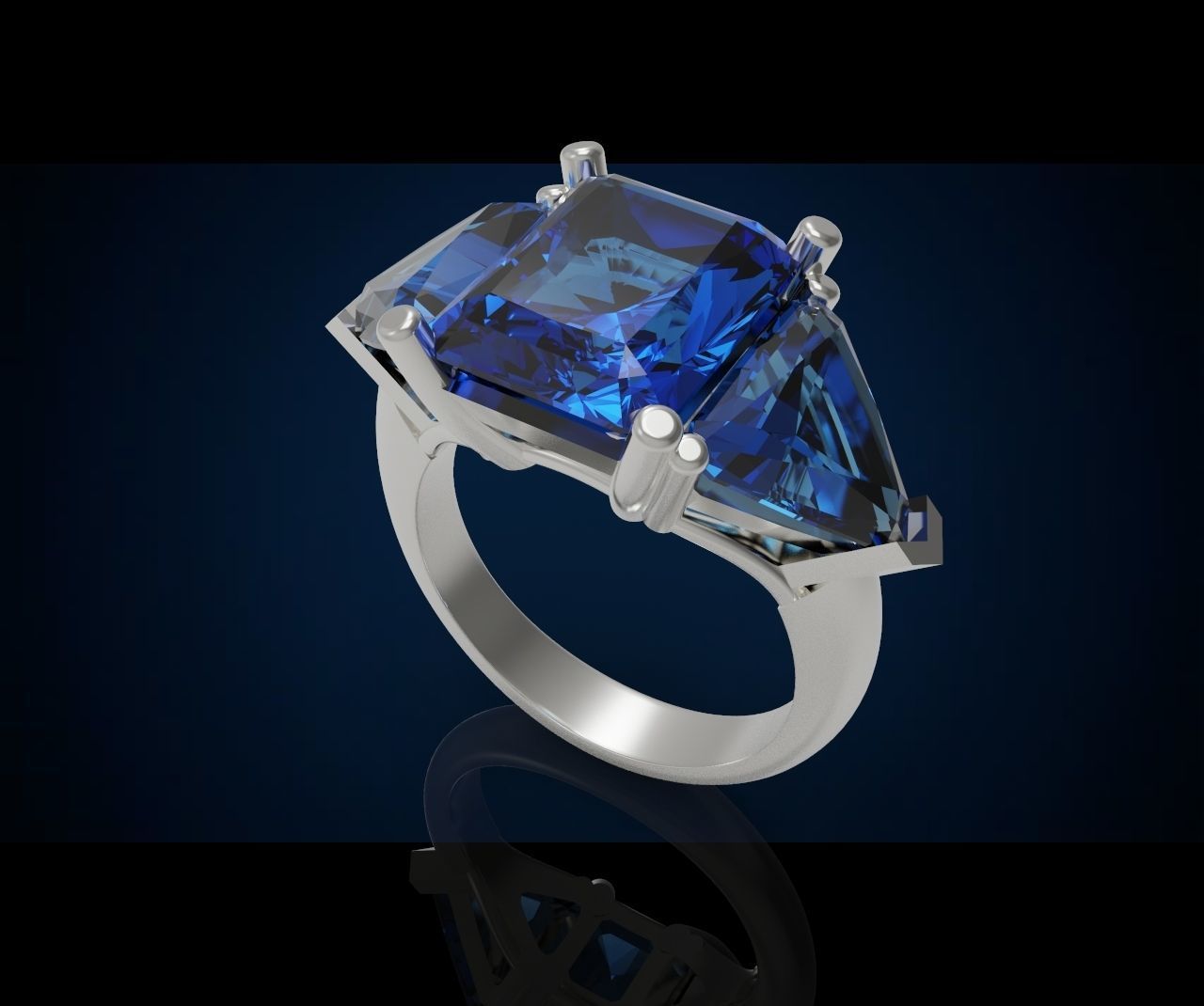 Three gemstone ring  Cg 3 10 3D print model_13