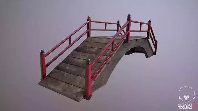 Oriental wooden bridge