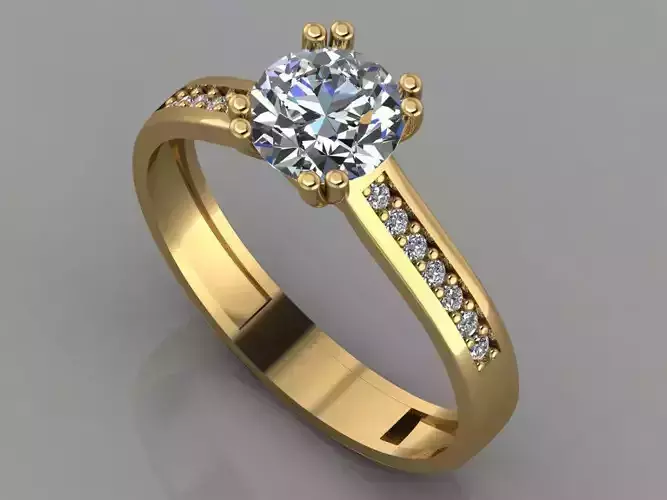 GC GOLD T009- Diamond set 3D model