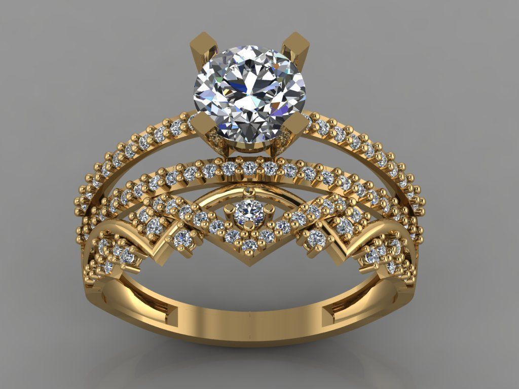 GC GOLD TW011- Diamond set 3D mode 3D print model_2