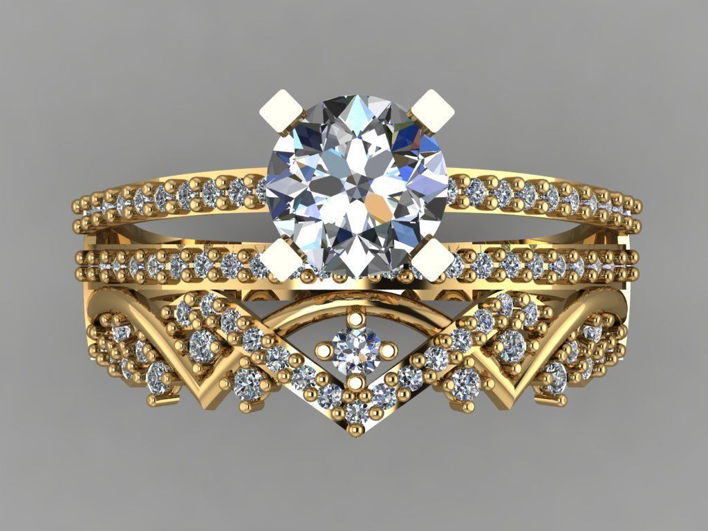 GC GOLD TW011- Diamond set 3D mode 3D print model_1