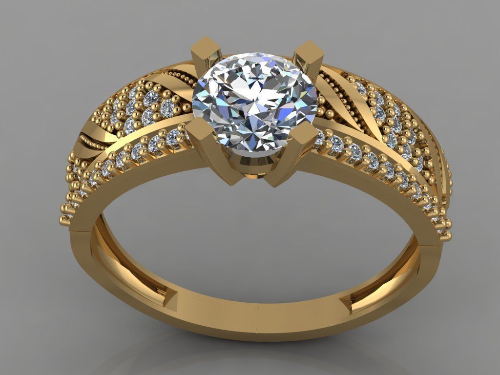 GC GOLD TW013- Diamond  ring 3D modeL 3D print model_4