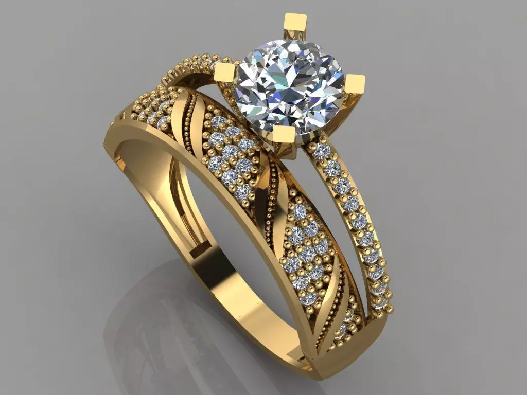GC GOLD TW013- Diamond  ring 3D modeL 3D print model_0