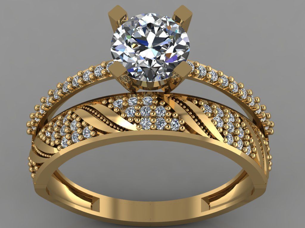 GC GOLD TW013- Diamond  ring 3D modeL 3D print model_2