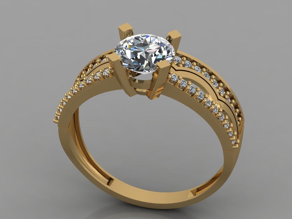 GC GOLD TW014- Diamond ring 3D modeL 3D print model_4