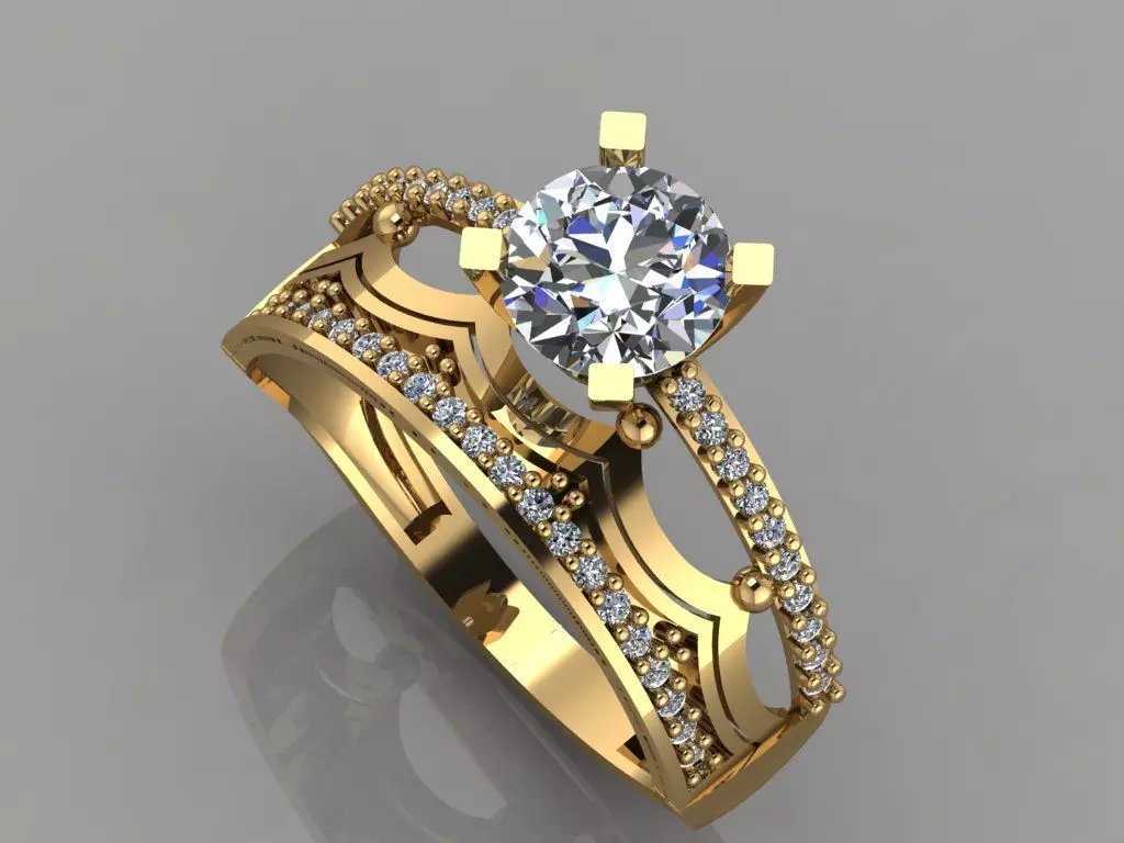 GC GOLD TW014- Diamond ring 3D modeL 3D print model_0