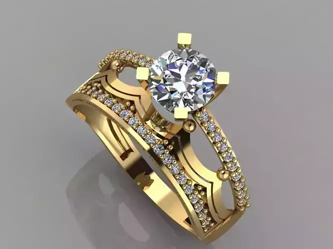 GC GOLD TW014- Diamond ring 3D modeL 3D print model