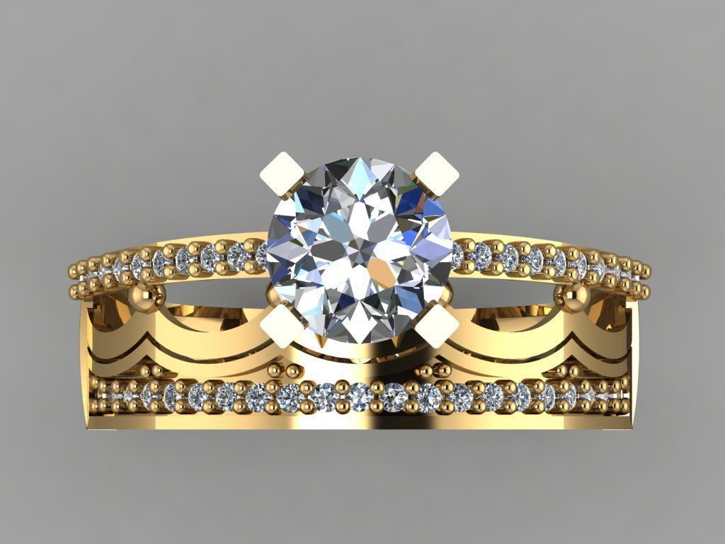 GC GOLD TW014- Diamond ring 3D modeL 3D print model_1