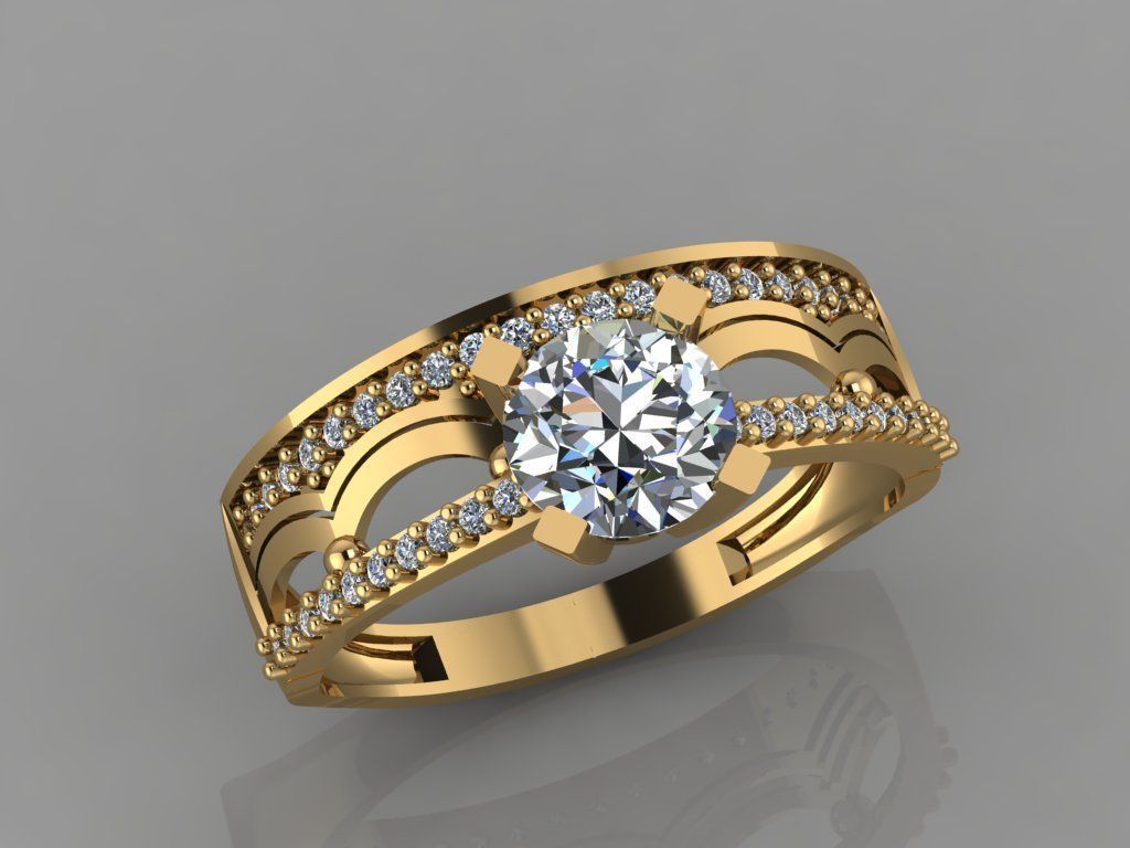 GC GOLD TW014- Diamond ring 3D modeL 3D print model_3