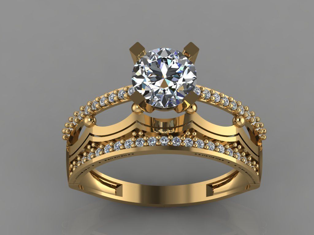 GC GOLD TW014- Diamond ring 3D modeL 3D print model_2