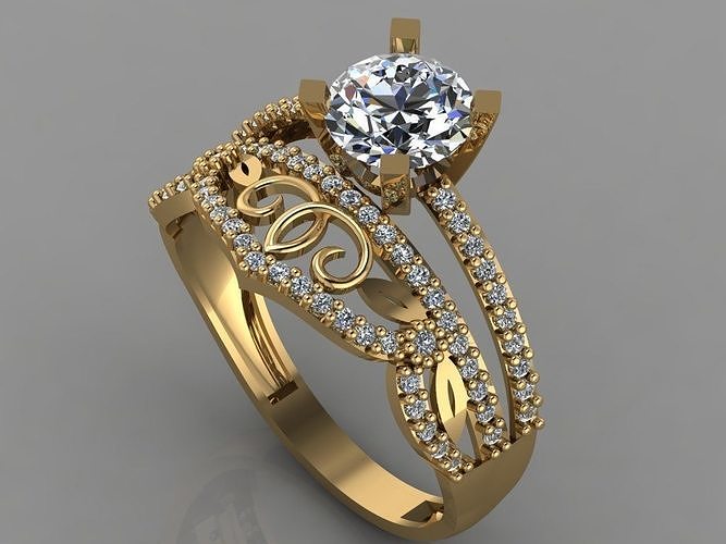 GC GOLD TW015- Diamond ring 3D modeL 3D print model
