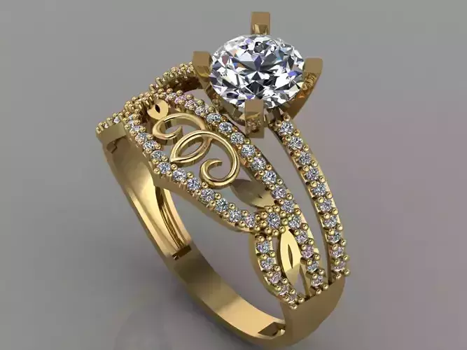 GC GOLD TW015- Diamond ring 3D modeL 3D print model