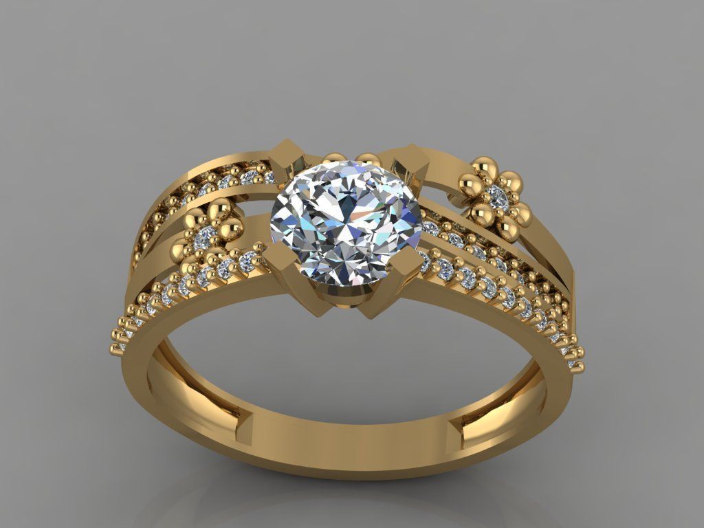 GC GOLD TW016- Diamond ring 3D modeL 3D print model_4