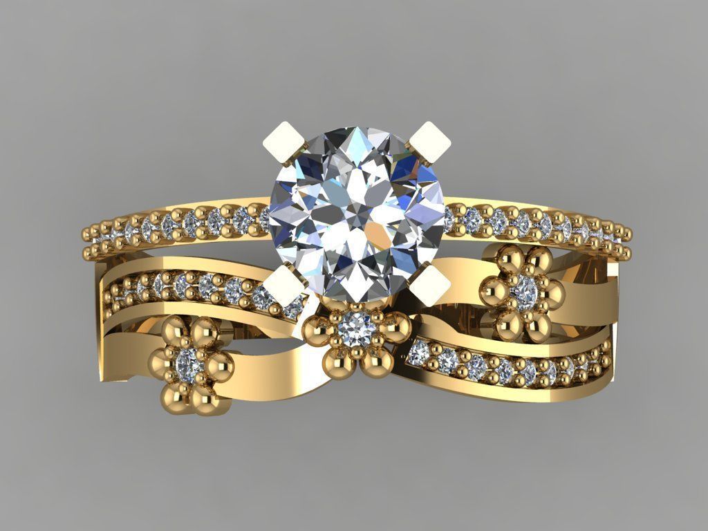 GC GOLD TW016- Diamond ring 3D modeL 3D print model_1