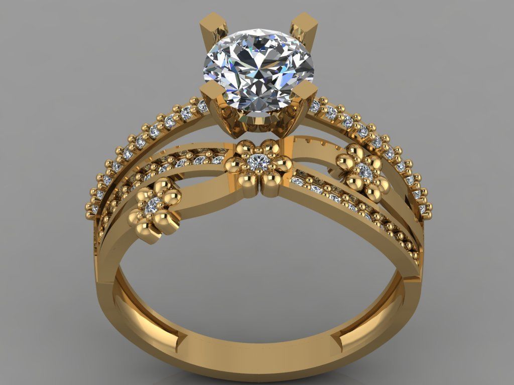 GC GOLD TW016- Diamond ring 3D modeL 3D print model_2