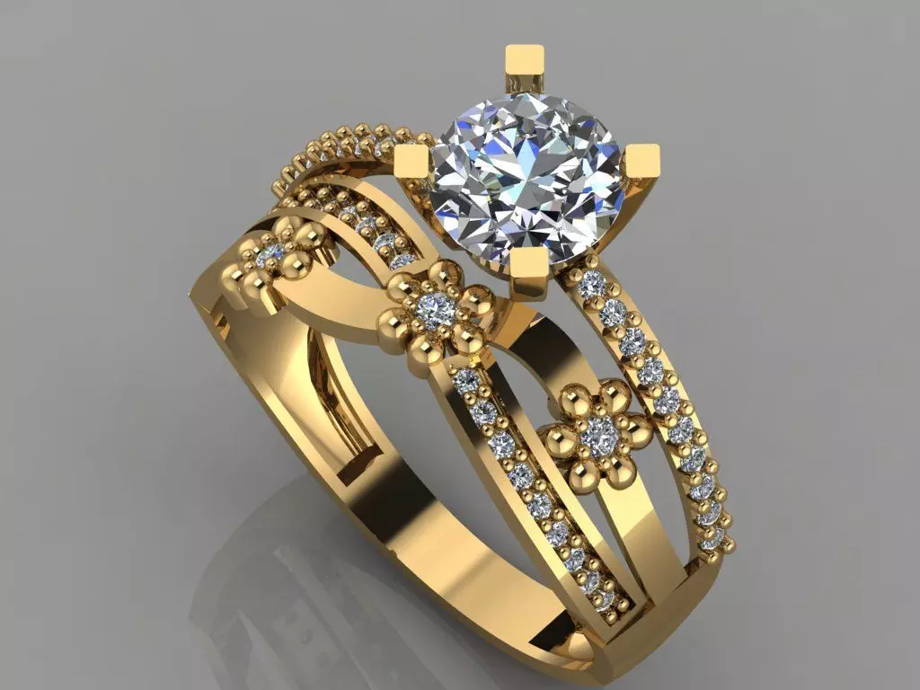 GC GOLD TW016- Diamond ring 3D modeL 3D print model_0