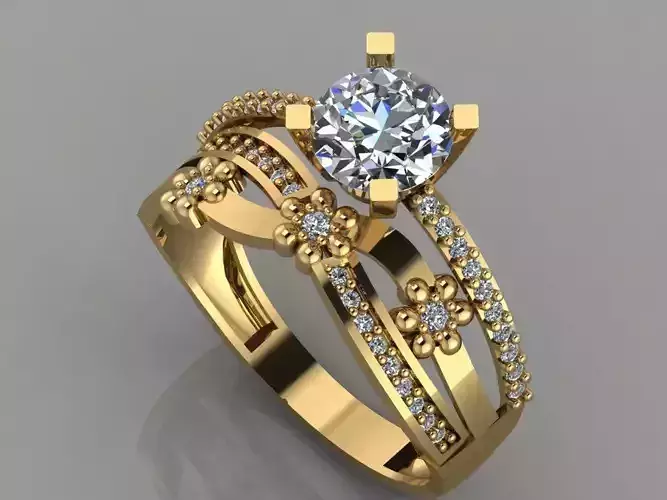 GC GOLD TW016- Diamond ring 3D modeL 3D print model