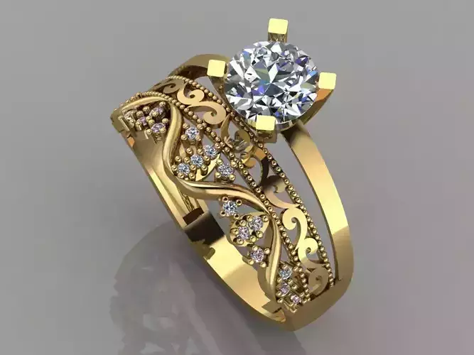 GC GOLD TW017- Diamond ring 3D modeL 3D print model