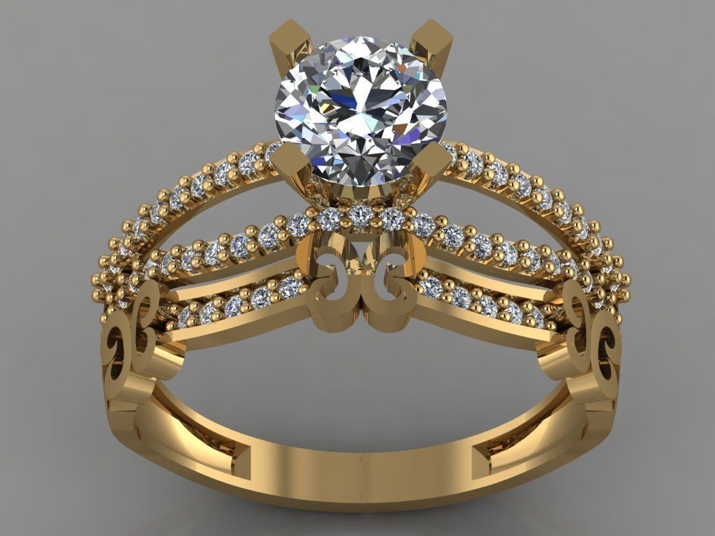GC GOLD TW018- Diamond ring 3D modeL 3D print model_2