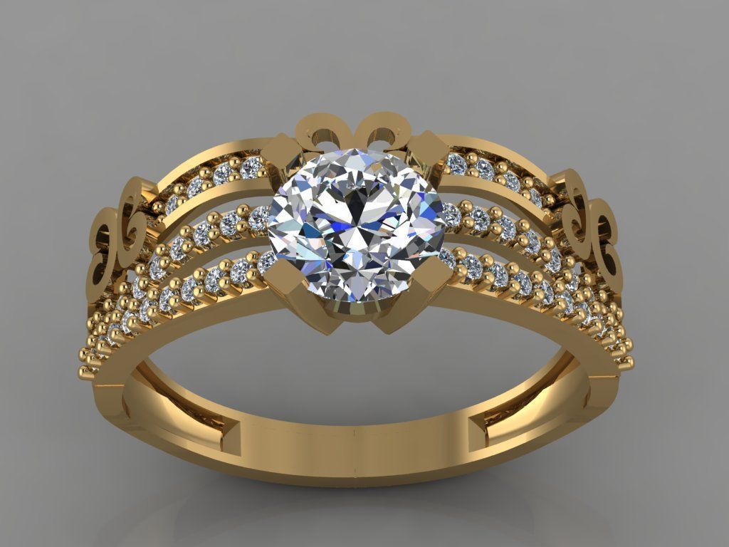 GC GOLD TW018- Diamond ring 3D modeL 3D print model_4