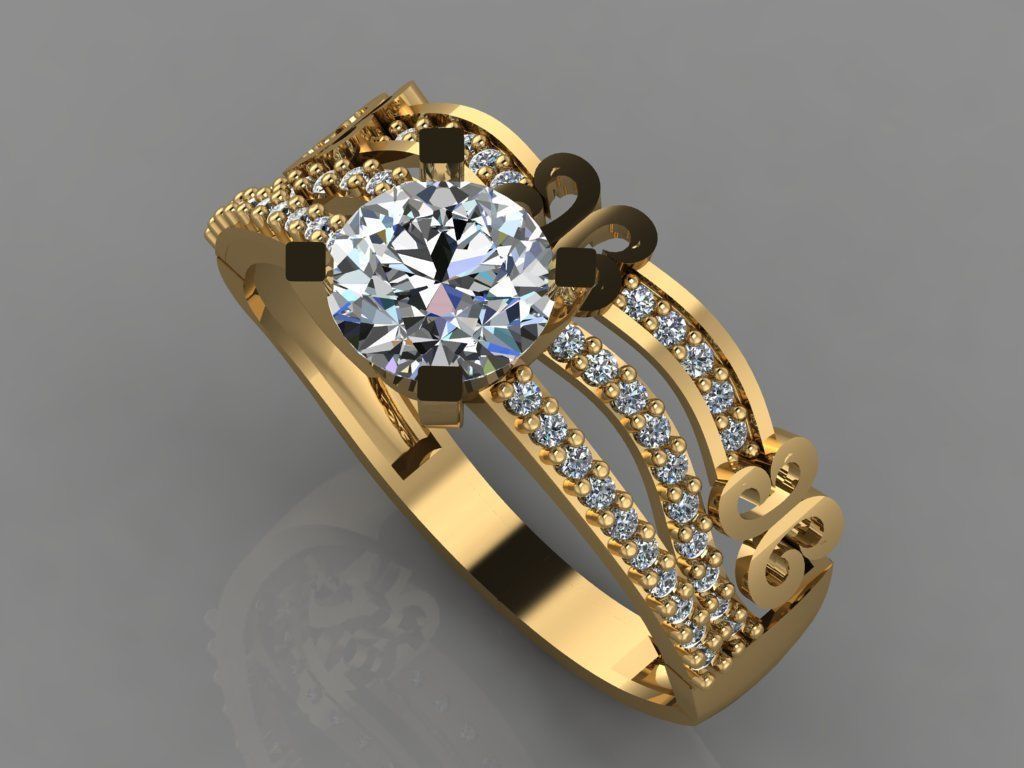 GC GOLD TW018- Diamond ring 3D modeL 3D print model_5