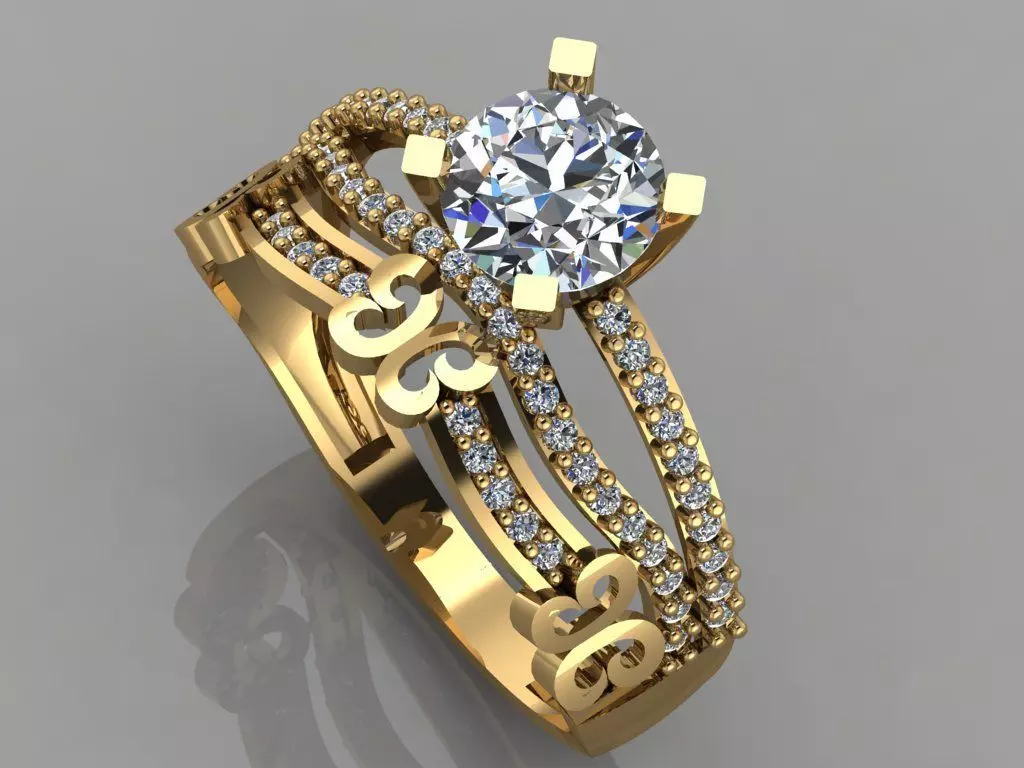 GC GOLD TW018- Diamond ring 3D modeL 3D print model_0