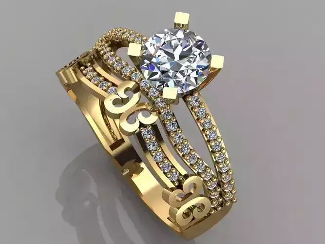 GC GOLD TW018- Diamond ring 3D modeL 3D print model