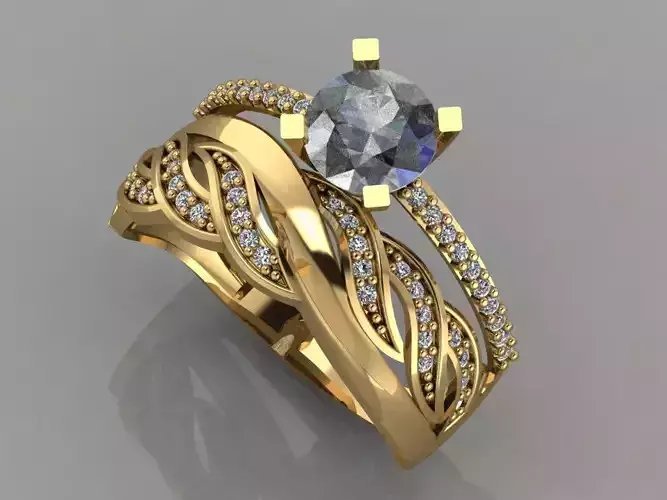 GC GOLD TW019- Diamond ring 3D modeL 3D print model
