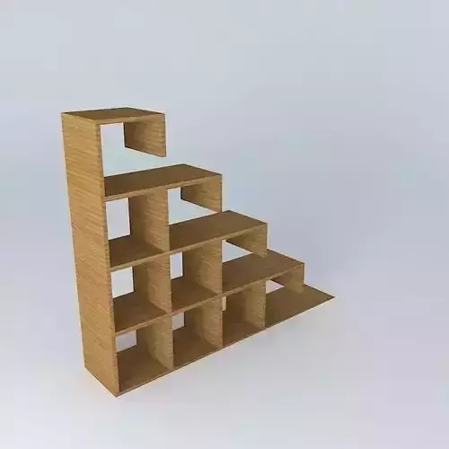 Wooden geometric bookshelf