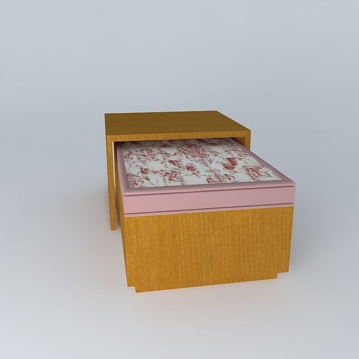 table with ottoman Free 3D model_2
