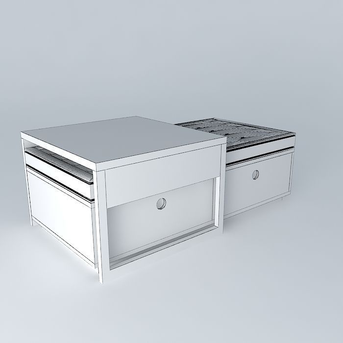 table with ottoman Free 3D model_3