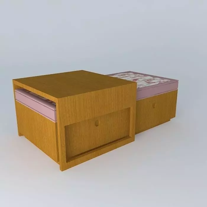 table with ottoman Free 3D model_0