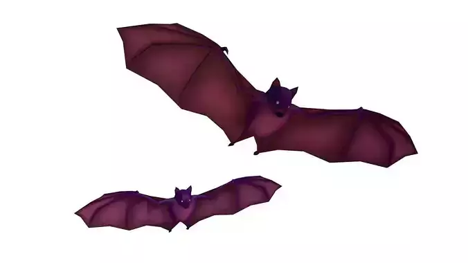 Cartoon Lowpoly Bat Illustration