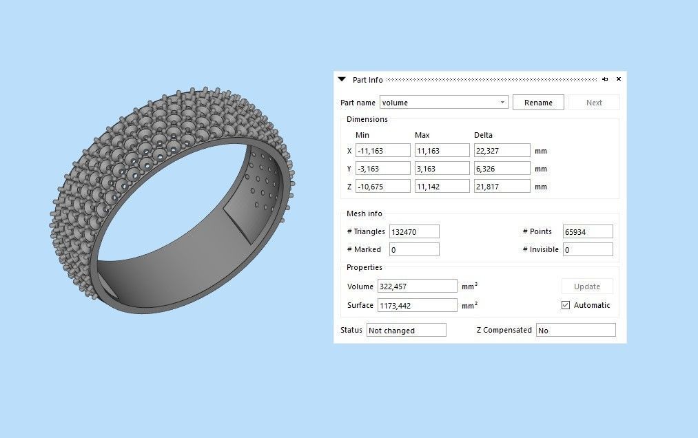 Classic women Ring 149 gems 3dm stl 3D print model 3D print model_25