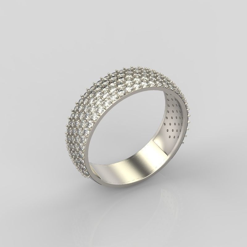 Classic women Ring 149 gems 3dm stl 3D print model 3D print model_6