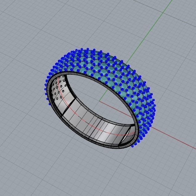 Classic women Ring 149 gems 3dm stl 3D print model 3D print model_23