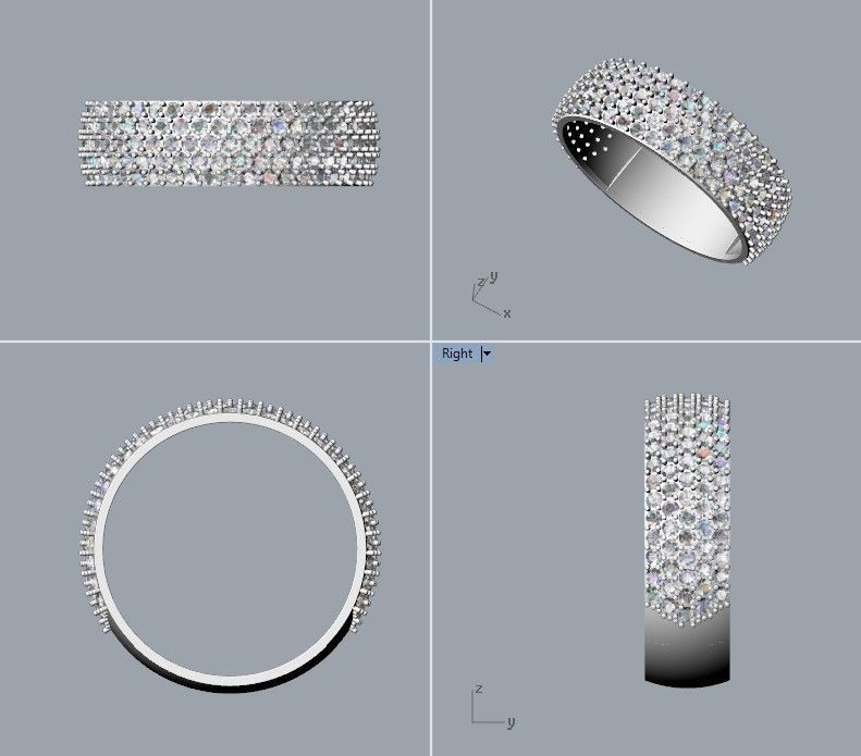 Classic women Ring 149 gems 3dm stl 3D print model 3D print model_16