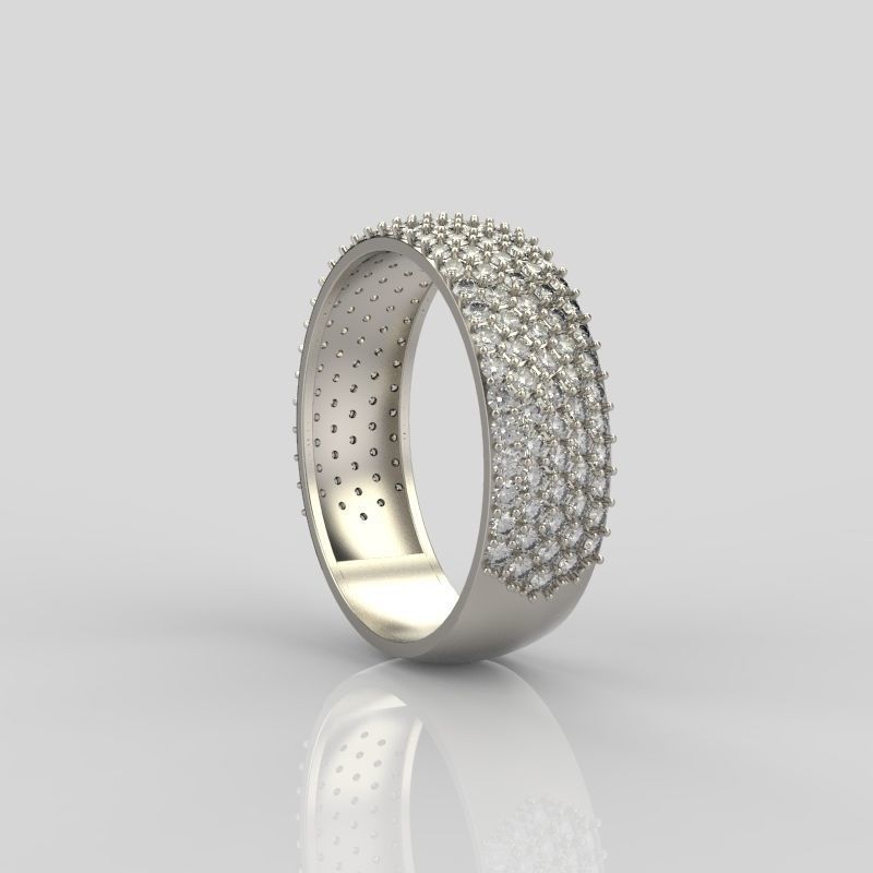 Classic women Ring 149 gems 3dm stl 3D print model 3D print model_4